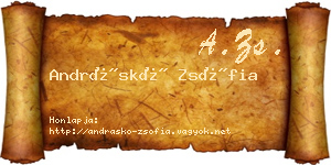 Andráskó Zsófia névjegykártya