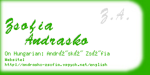 zsofia andrasko business card